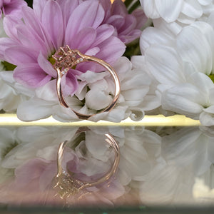 Oval Morganite Vintage Style Rose Gold Ring