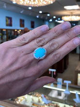 Load image into Gallery viewer, Turquoise &amp; Diamond Halo Ring
