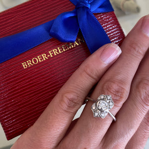 Vintage Inspired Bezel Set Diamond Ring