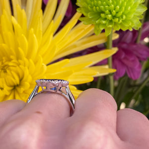 Sapphire & Diamond Clover Shaped Ring