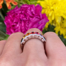 Load image into Gallery viewer, Rainbow Sapphire 14K White Gold Ring
