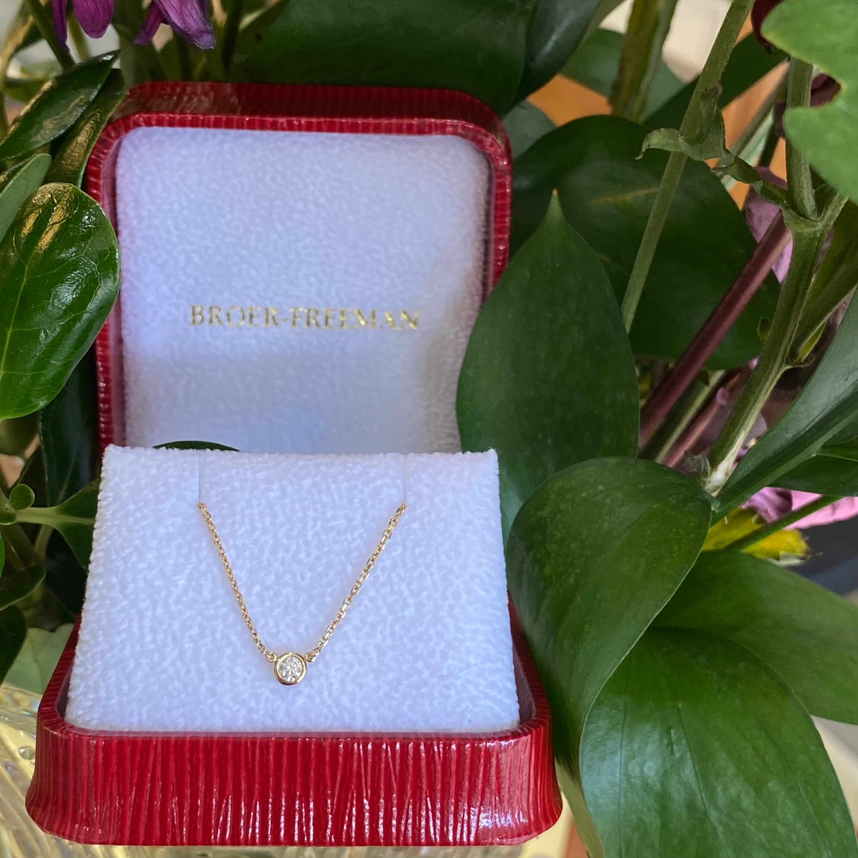 Everyday 0.11 Ct. Round Diamond Bezel Necklace in Yellow Gold