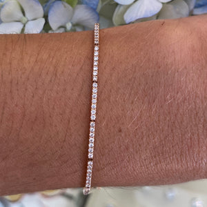 Dainty Diamond Rose Gold Stackable Bracelet