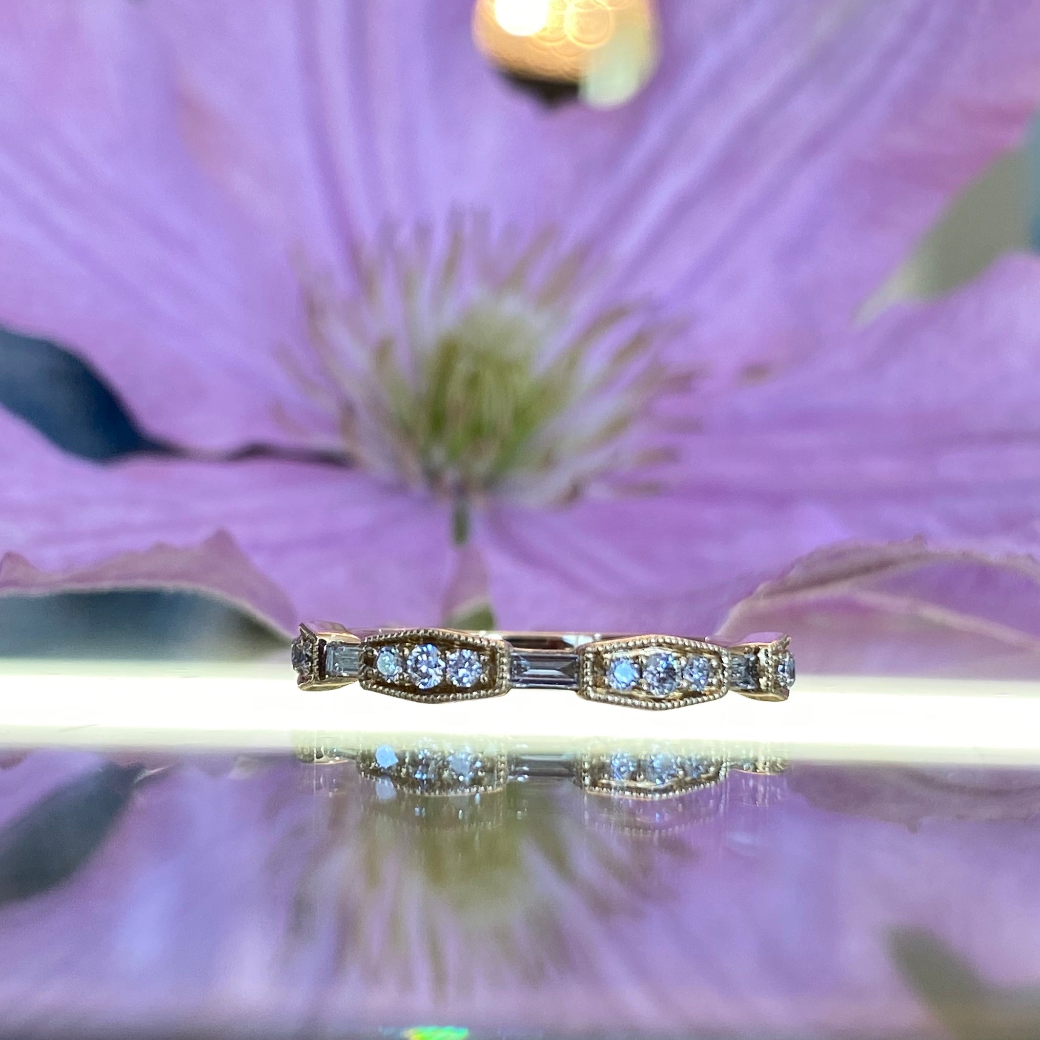 Baguette & Round Diamond Band