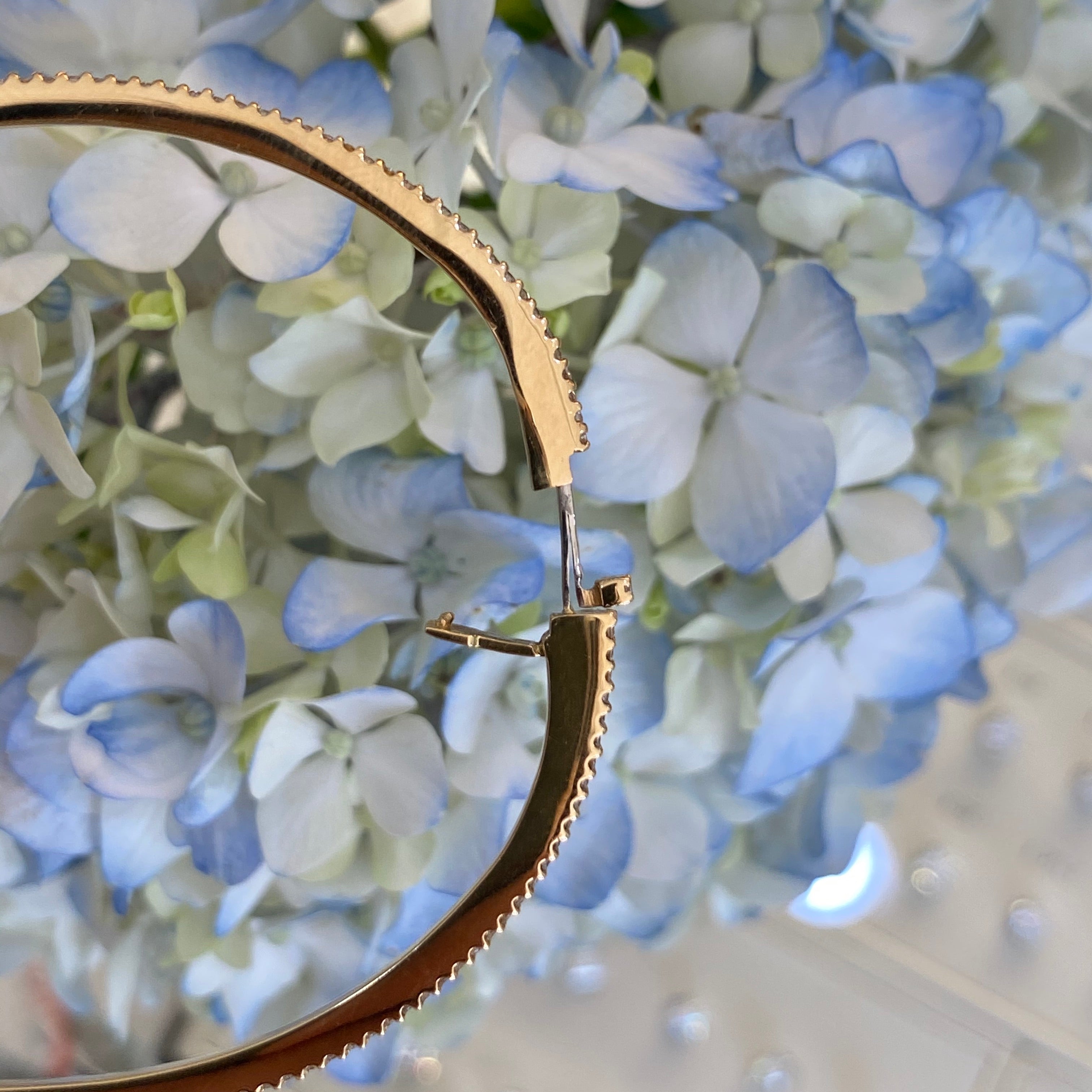 Oval Hinged Diamond Eternity Bangle Bracelet