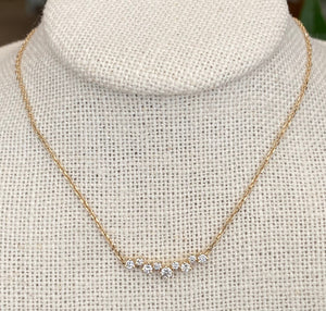 Diamond Bar Cluster Necklace