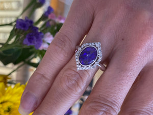 Purple Opal Vintage Inspired Halo Ring