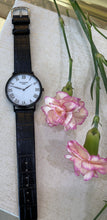 Load image into Gallery viewer, White Dial Black Toned Black Leather Watch
