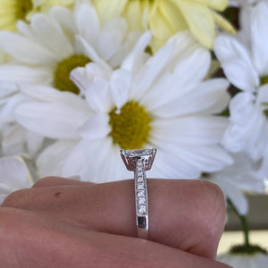 Marquise Diamond Beaded Engagement Ring