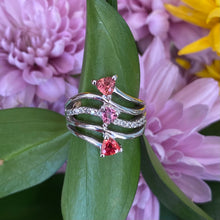 Load image into Gallery viewer, One-of-a-kind Orange Sapphire, Pink Tourmaline &amp; Diamond Ring
