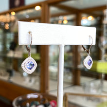 Load image into Gallery viewer, Tanzanite and Diamond Drop Earrings
