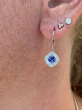 Load image into Gallery viewer, Tanzanite and Diamond Drop Earrings

