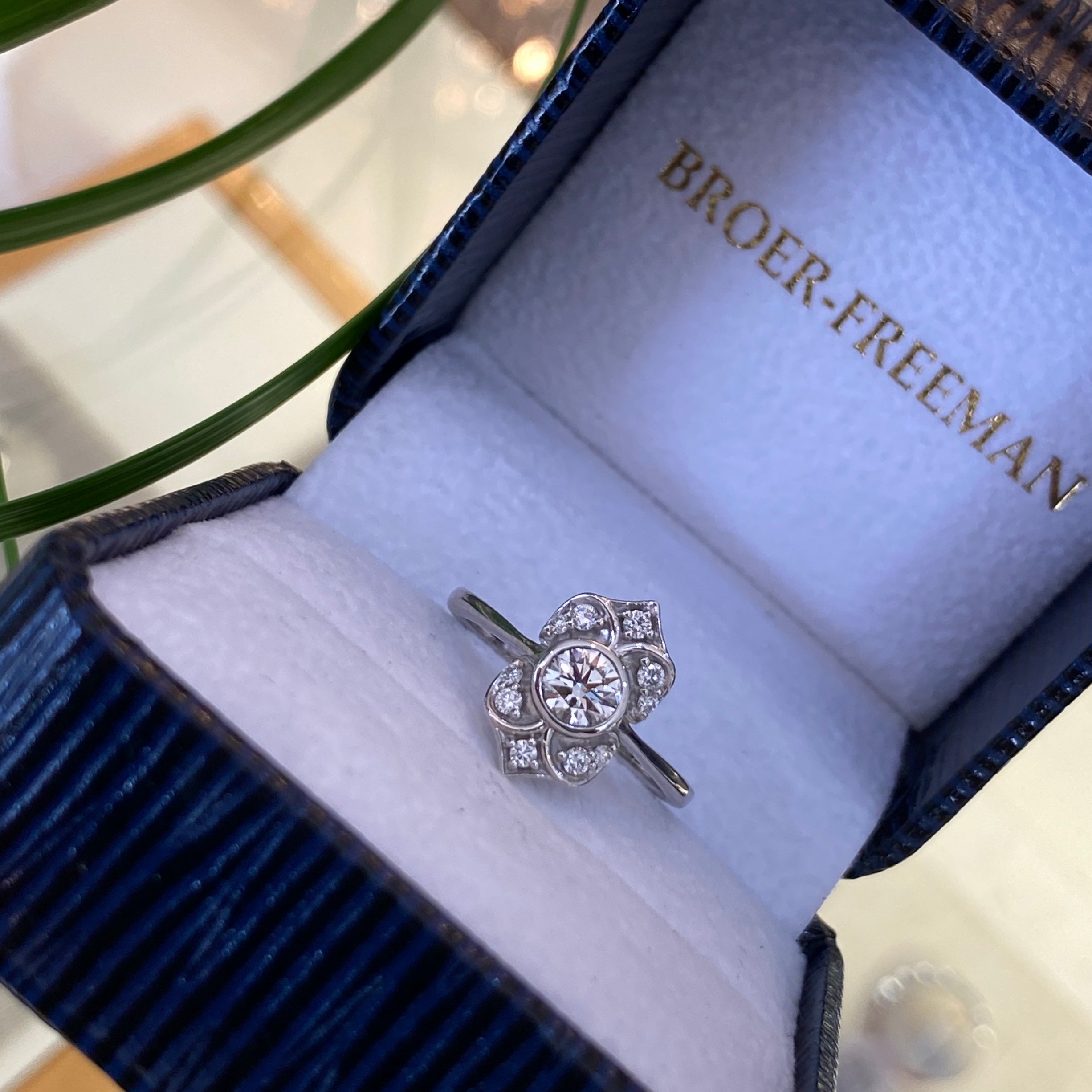 Vintage Inspired Bezel Set Diamond Ring