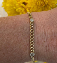 Load image into Gallery viewer, Three Diamond Curb Link Bracelet
