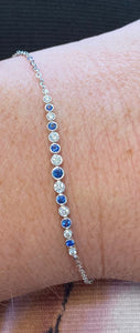 Sapphire and Diamond White Gold Bracelet
