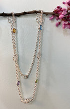 Load image into Gallery viewer, Sterling Silver Multi Gemstone 24” Necklace
